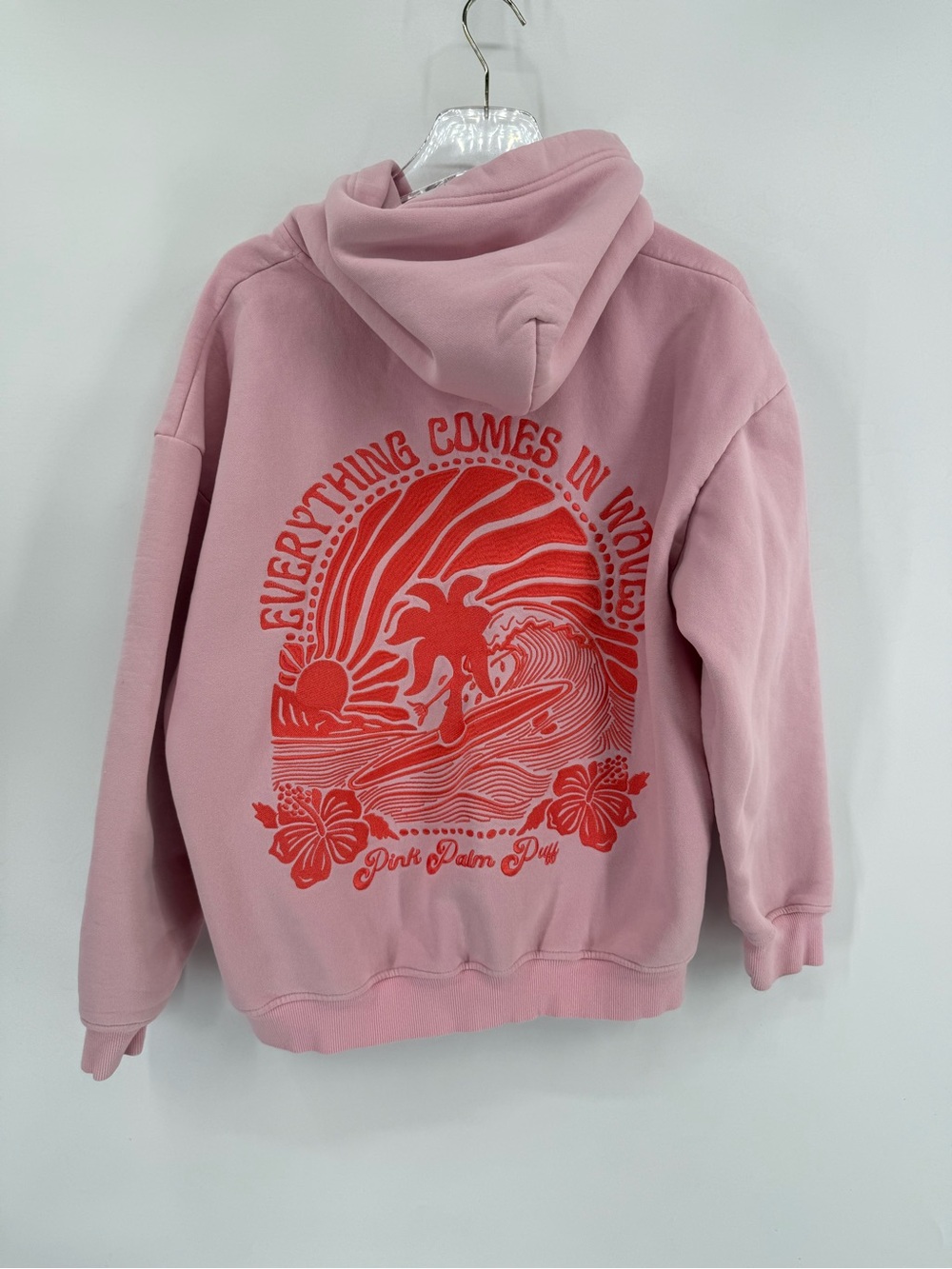 Pink palm pudding hoodie size large